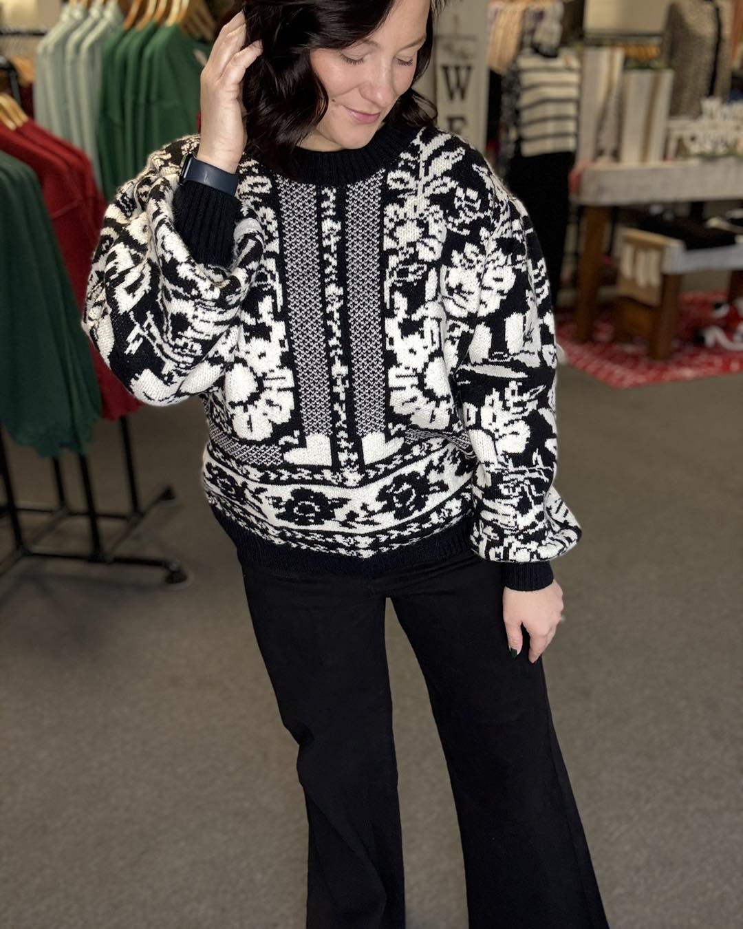 Black and White Abstract Sweater