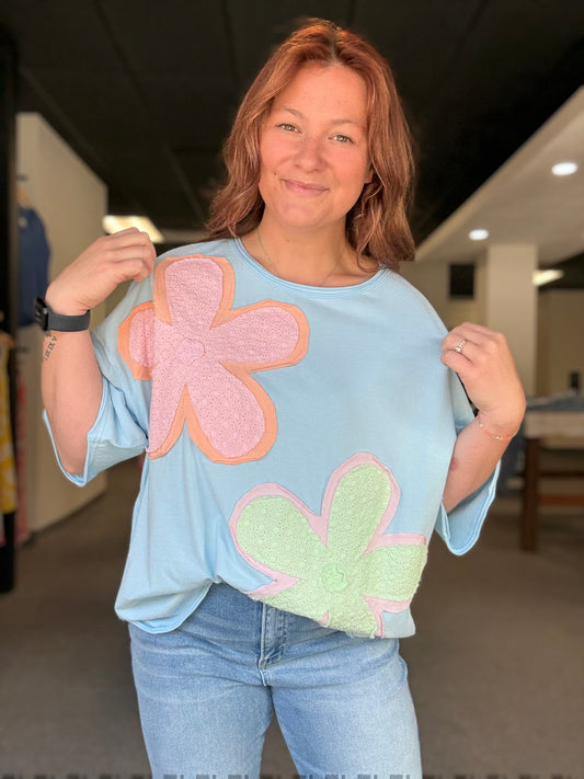 Blue Floral Top