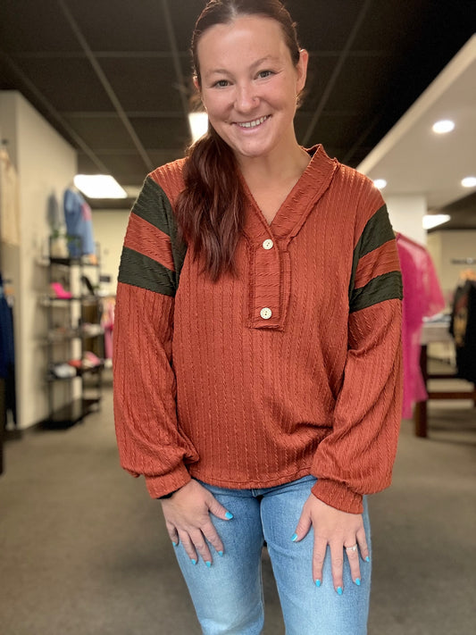 Pumpkin and Green Long Sleeve