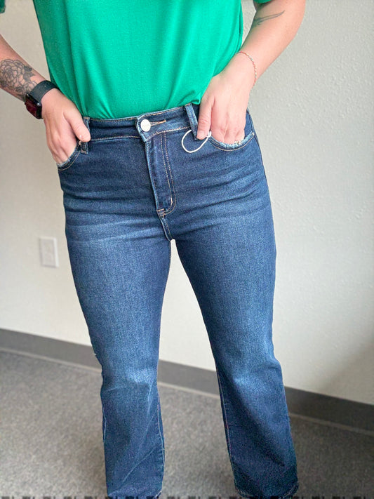 Straight Leg Dark Wash Risen Jeans