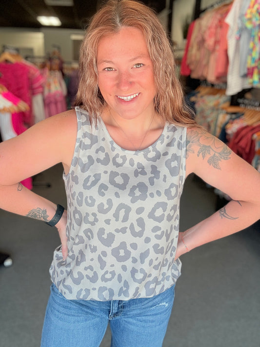 Soft Knit Cheetah Tank
