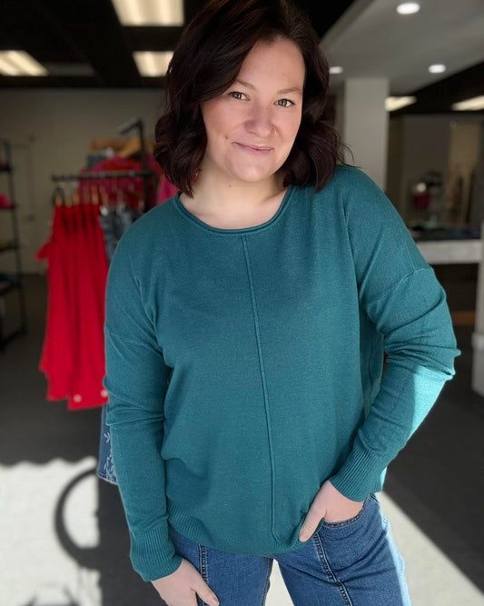 Front Seam Long Sleeve Sweater