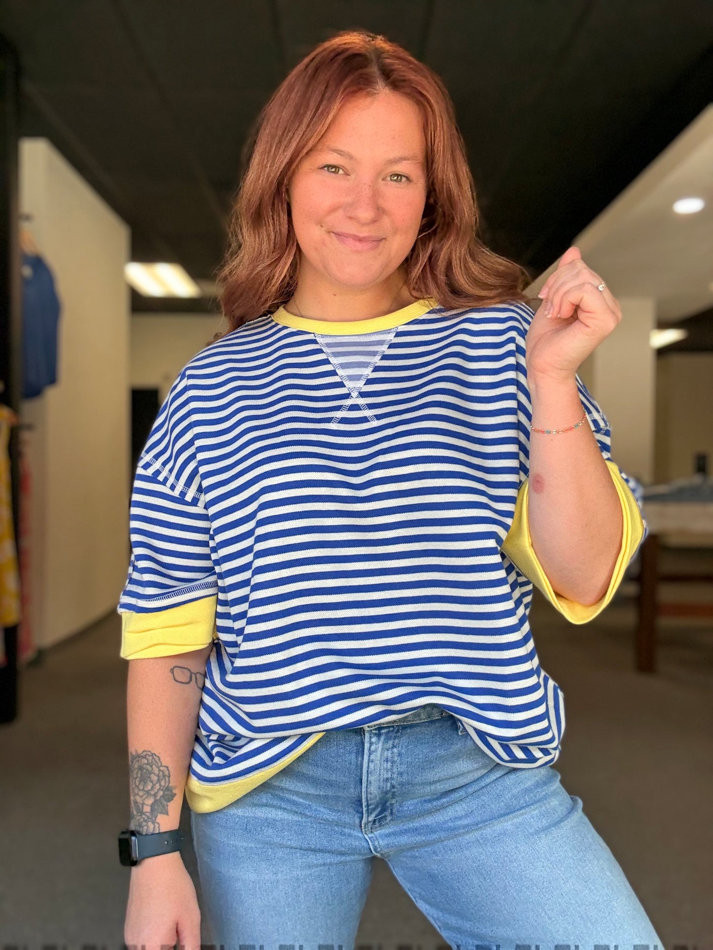 Blue Striped Top