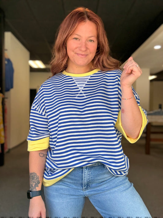 Blue Striped Top
