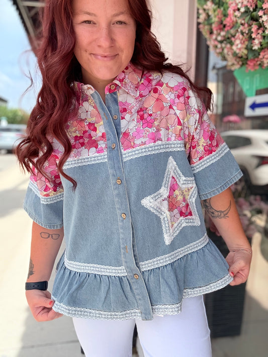 Cowboy Floral Blouse