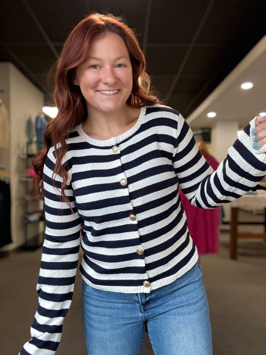 Navy Stripe Sweater